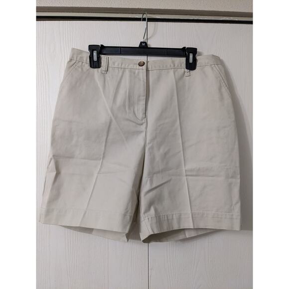 Lands' End Women's Tan High Rise Chino Elastic Back Short Size 16P - Picture 1 of 4